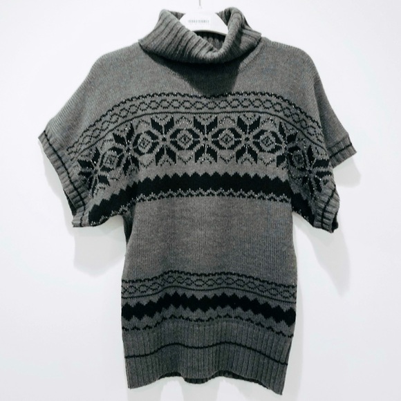 EUC Dress Barn Knit Snowflake Turtleneck Sweater | Grey | XLP - Picture 2 of 10